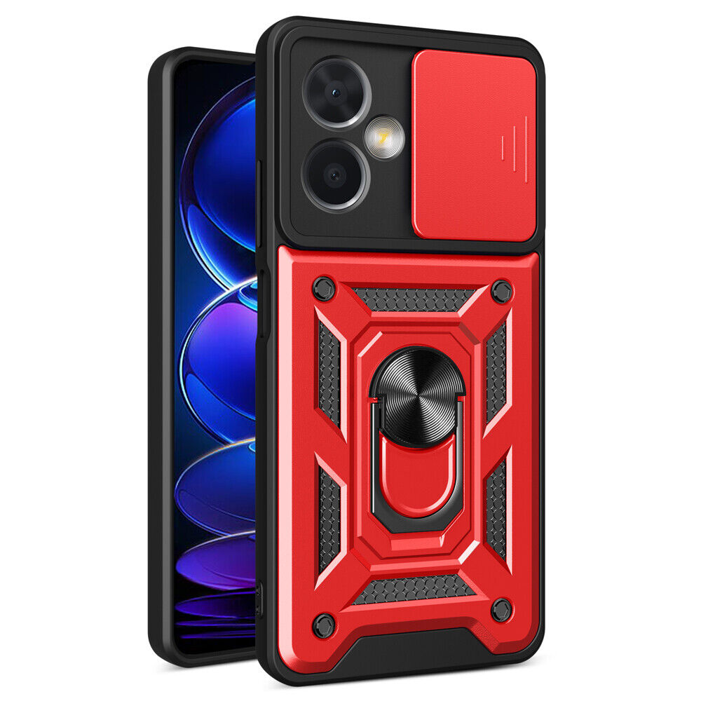 Compatible with Xiaomi 12S Ultra Case,Compatible with Xiaomi 12 Ultra Case  Ring Stand 2 in 1 Phone Case Cover Red