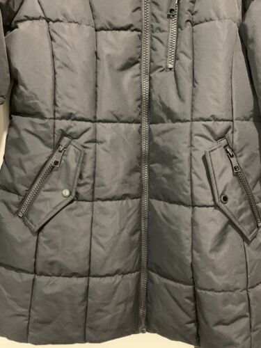 Chaqueta acolchada negra para exteriores Nautica para mujer talla L plumón ALT capucha de piel sintética nueva con etiquetas - Imagen 4 de 13