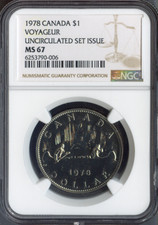 1978 Canada Dollar $1 NGC MS67 Voyageur UNC SET - Quality