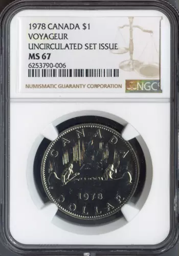 1978 Canada Dollar $1 NGC MS67 Voyageur UNC SET - Quality