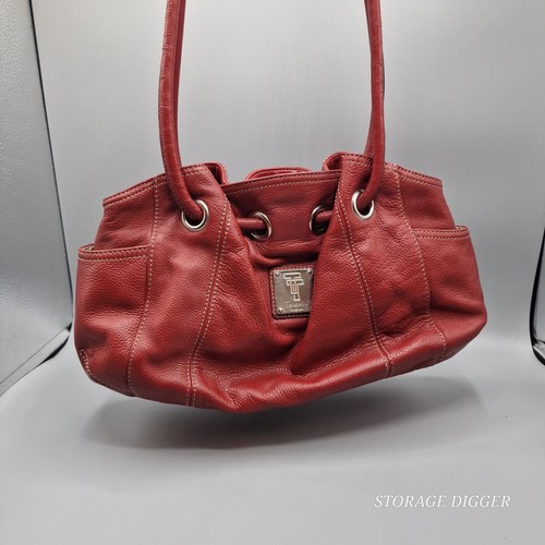 Tignanello Women's Red 100% Genuine Leather Satchel Handbag Purse, Lined, Medium - Picture 17 of 17