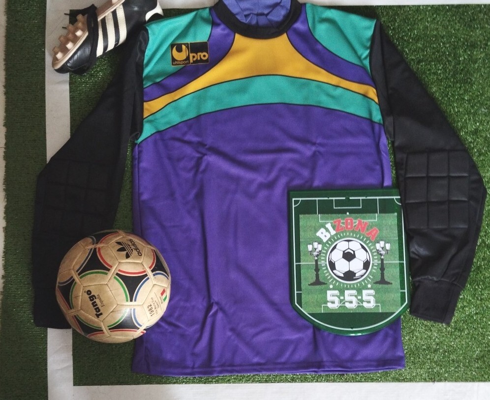 Maillot goal UHLSPORT YOUNG STARS porté n°1 vintage shirt maglia trikot S