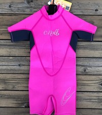 NEW O'Neill Wetsuits Girls 2mm Reactor Berry Slate Pink Sz 2 Snorkle SPF 50 NWT