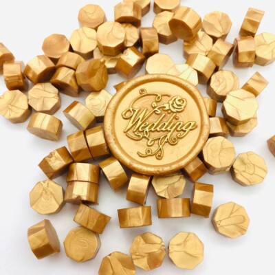 Dichtwachs Kerze Voll Metallic Golden Dichtung Wachsstempel Makkaron Wachsperlen