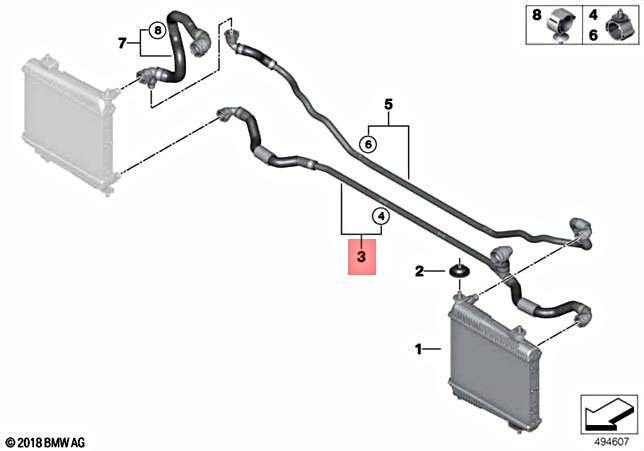 Genuine BMW M3 G20 M340i M340iX Sedan Line External Radiator  