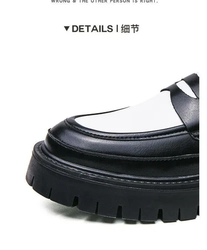 British Mens Leather Loafers Slip On Platform Business Round Toe Dress Shoes New - Picture 5 of 18