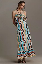 Anthropologie Farm Rio Sleeveless Ruffle Maxi Dress (Size S) - NWT