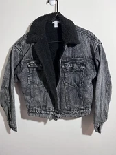 Forever 21 Coat Womens S Small Lined Denim Black