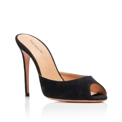 heeled open toe mules