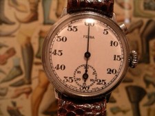 7867 ANTIQUE FERBA WRIST CHRONOGRAPH MONOPUSHER PORCELAIN DIAL , late 1920'ies