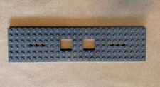 New LEGO Dark Grey Train Base 6x24 with 2 Square Cutouts 3 Round Holes Each End