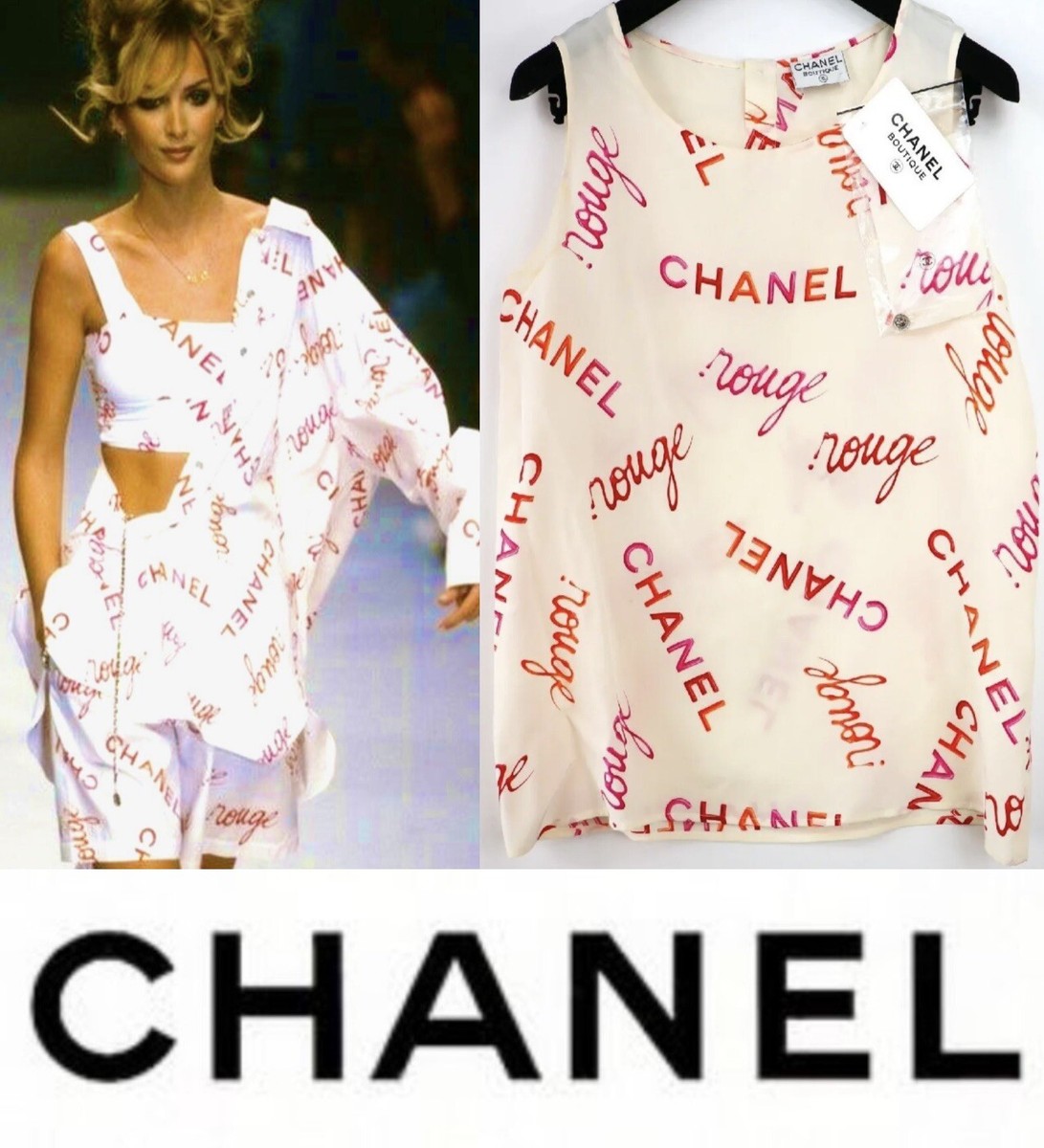 ヴィンテージ　Chanel Spring 1996 ベルベット CC 40 Chanel * Spring 1996 Velvet CC-print T-shirt dress #40