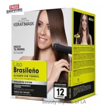 KERATIMASK Keratin Treatment Brazilian Straightening Kit with Hyaluronic Acid-