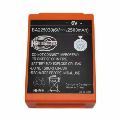 BA225030 6V 2500mAh Ni-Mh Battery For HBC Crane Remote Pump Truck Battery