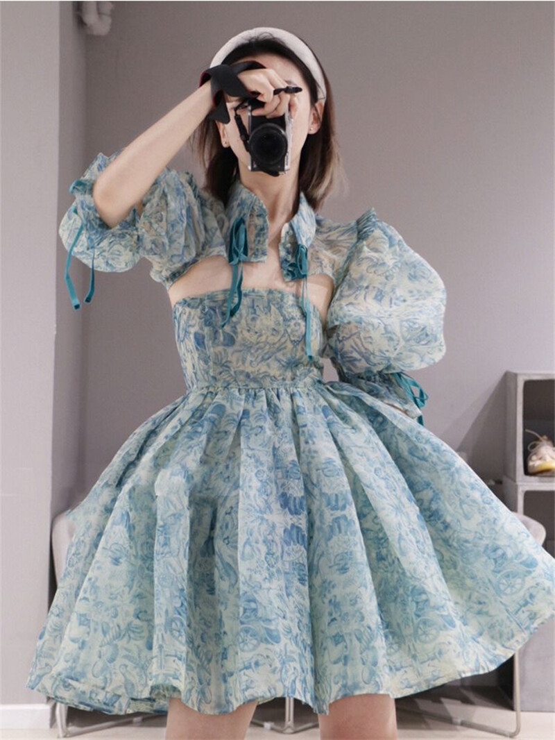 Kawaii Lolita Mini Dress Women Short Party Dress Princess
