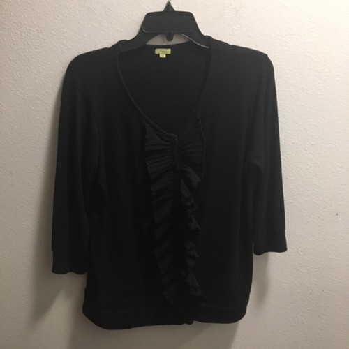 Kieran Women's Blouse Top With Ruffle, Black SZ 1X | eBay