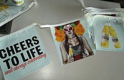 New 32' Estrella Jalisco Cheers to Life Muertos Vinyl Beer String Banner Sign
