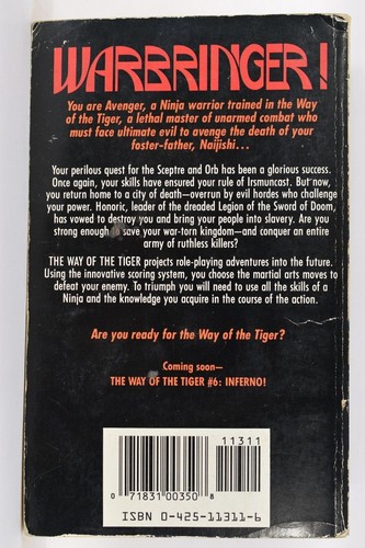 Way Of The Tiger WarBringer! Ninja Warrior Role Playing Book 5 Smith Thompson 85 - Picture 2 of 3