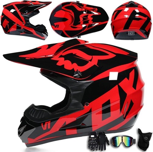 Kinder Erwachsene Motocross Helm Integralhelm + Cross Brille + Handschuhe ^M - Bild 17 von 35