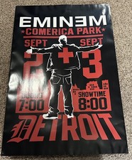 Eminem Comerica Park Detroit  Sept 2/3 2010 ORIGINAL Tour Poster 36x24 Recovery