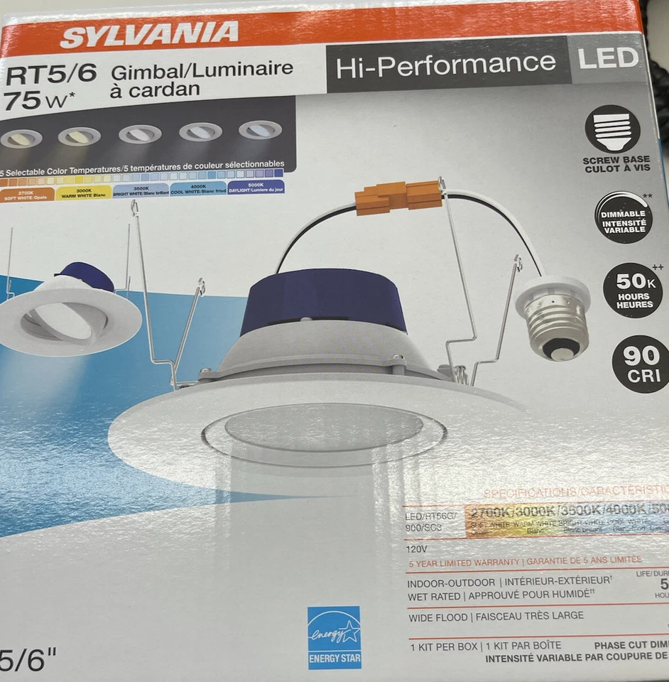 Sylvania 6 дюймов кардан утопленная банка отделка 5 цветов на выбор - Изображение 2 из 3