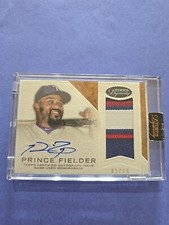 2016 Topps Dynasty Prince Fielder Autograph 3 Color Jersey Patch/10