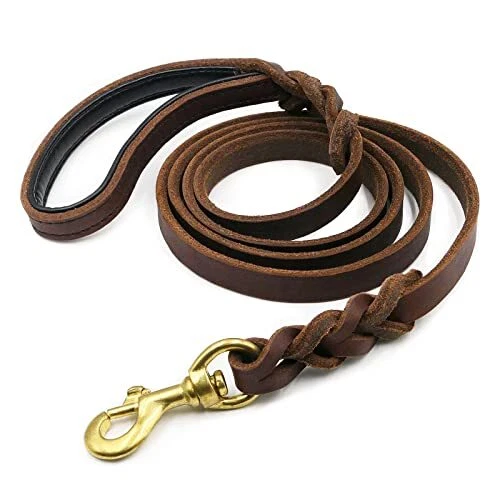 Leather leash top for dogs