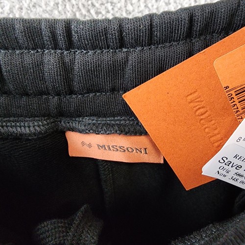 Missoni Zig-zag Detail Bermuda Shorts Men's XL Black Elastic Waist Pull On - Picture 9 of 18