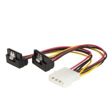 CableCreation Molex to 2x SATA Power Cable 6in, 4-Pin to 15-Pin, 2-Pack, Down