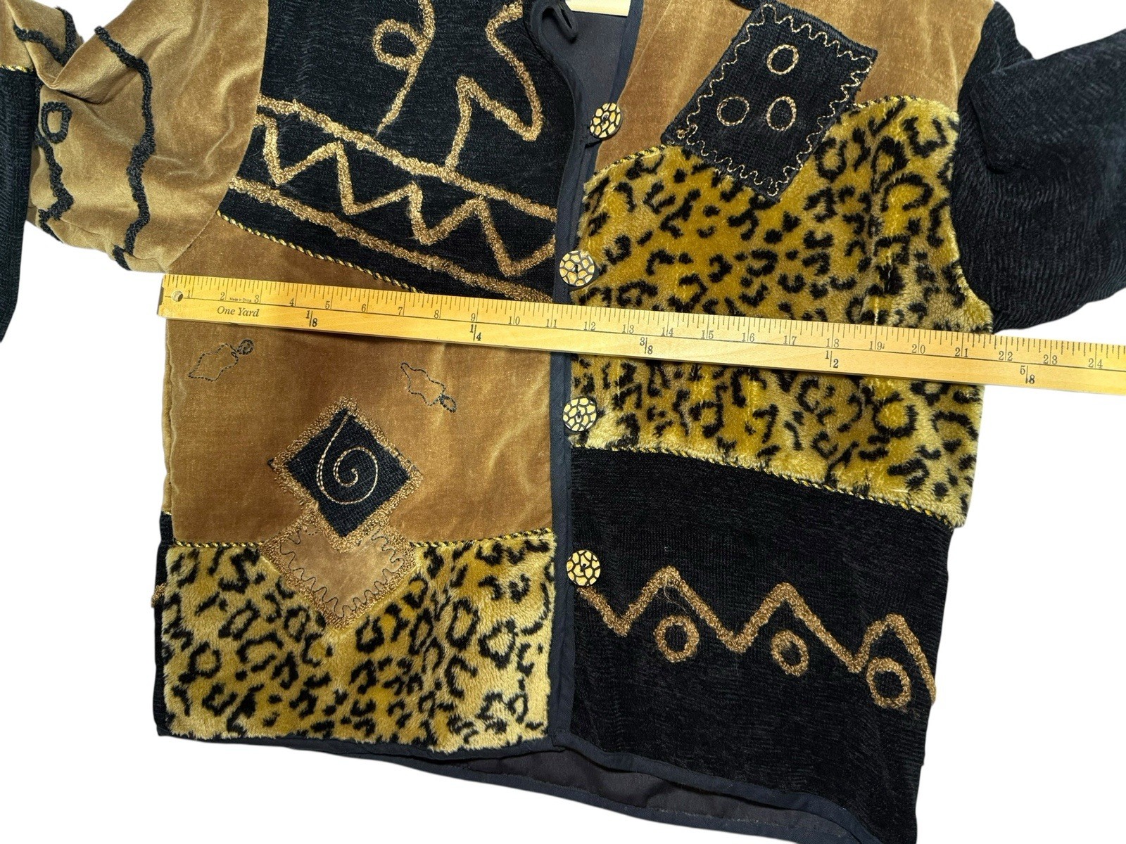 Animal Print Patchwork Jacket New Direction Women… - image 5