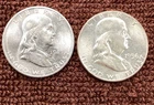 90% Silver Franklin Half Dollars UNC/BU 1949-S 1956-P. Lot Of (2). Free Shipping