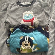 Just One You  Carter's Boys Pajama Sets 4T/4 Fleece Yeti Football Bear