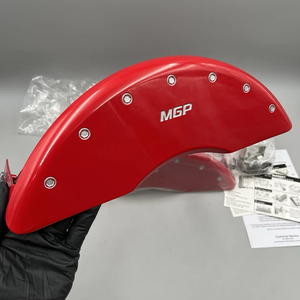 Capas de pinça de freio MGP 2013-18 Audi S7 2016-18 Audi S6 vermelho/prata -15224SMGPRD - Imagem 2 de 4