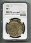 1922 S Peace Silver Dollar NGC MS 61