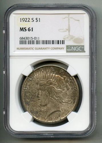 1922 S Peace Silver Dollar NGC MS 61