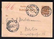 Deutsches Reich 1894 Karte ROHRPOST RP8 Stempel Berlin 26.10.1894