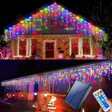 "Luces solares navideñas de 160 LED, luces multicolores para exteriores con form