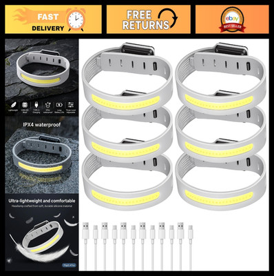 LED Rechargeable Running Lights 6-Pack - Armband & Wrist Lights for Night Joggin
