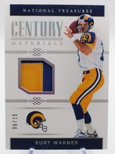 2018 Panini National Treasures Century Materials Kurt Warner 99 06/15 Patch