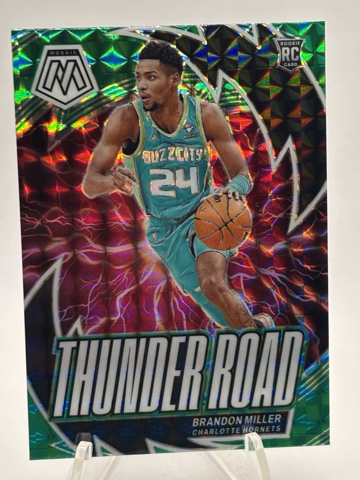 2023-24 Panini Mosaic - Thunder Road Brandon Miller #19 Green Mosaic Prizm (RC)