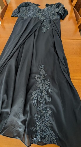 Prom Dress Ball Gown Formal Mother Of The Bride Navy Blue Corset Lace Size 24 - Picture 14 of 24