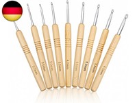 9 StüCk HäKelnadel-Set Holz HäKelnadeln, HäKelnadel FüR Arthritische HäNde, Ergo
