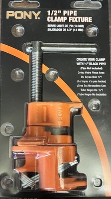 New In Package  1/2'' PIPE CLAMP FIXTURE And Wood Working Clamp Pony #52