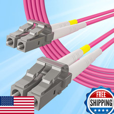 10Gtek LC to LC OM4 10Gb Duplex Multi-Mode Fiber Patch Cable LSZH 35m Magenta