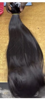 Women s Black Straight Human Hair Weft Extension 11-20 in, 1 Piece