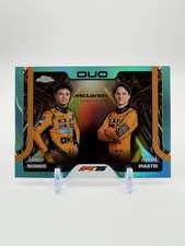 2025 Topps Chrome F1 Lando Norris Oscar Piastri Duo #166 Aqua Refractor /199