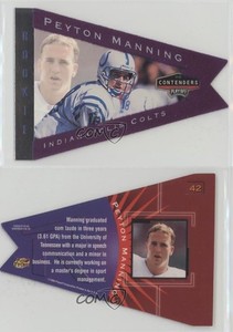 1998 Playoff Contenders Pennants Purple Peyton Manning #42 Rookie RC HOF