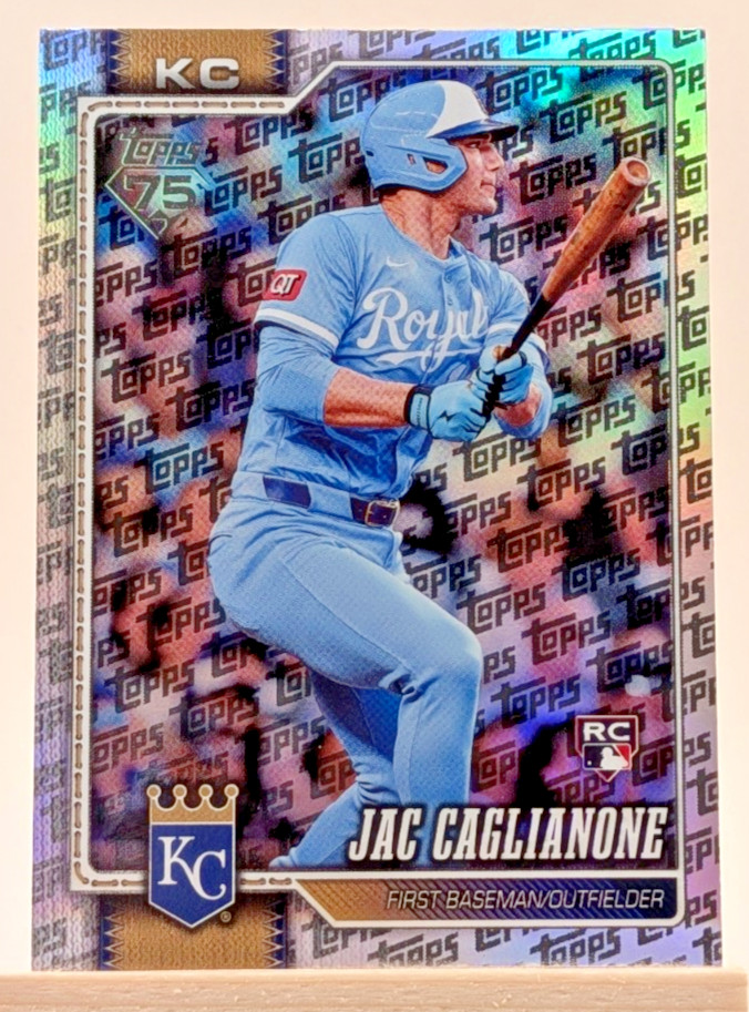 2026 Topps Series 1 Jac Caglianone #138 Topps Logo Foil Pattern RC KC Royals