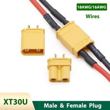 RC Model Connectors Plug Male  Female XT30U with Silicone Wires Cable 18AWG