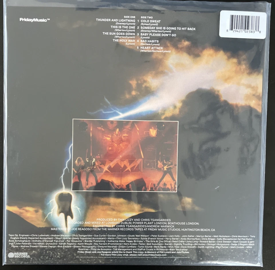 THIN LIZZY THUNDER AND LIGHTNING GOLD VINYL LP 180G LIMITED EDITION NEW MINT - Image 2 of 2